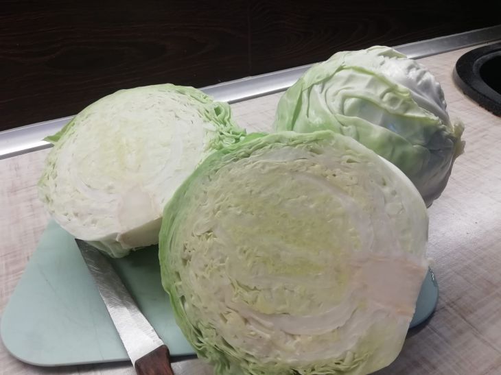 Cabbage and knife