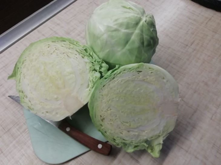 Cabbage and knife