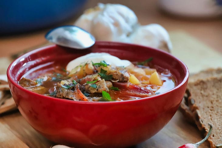 A plate of borscht