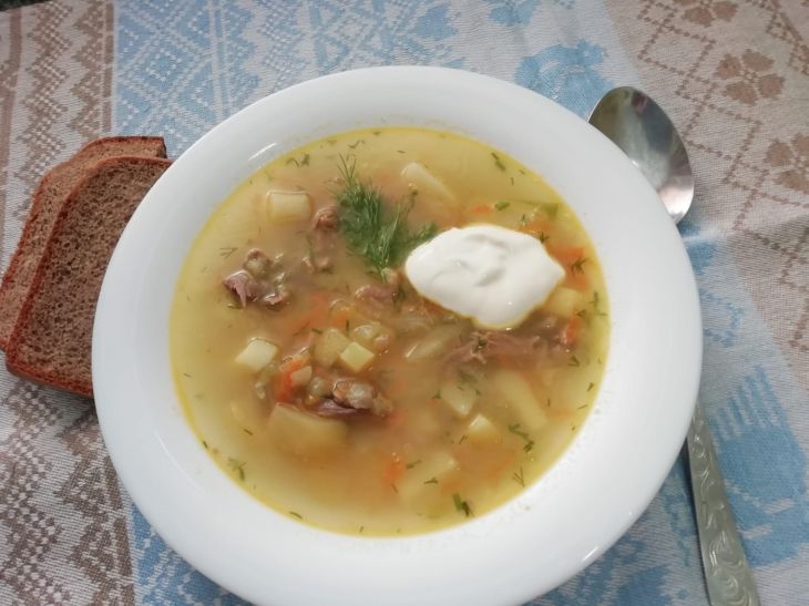 un plato de sopa