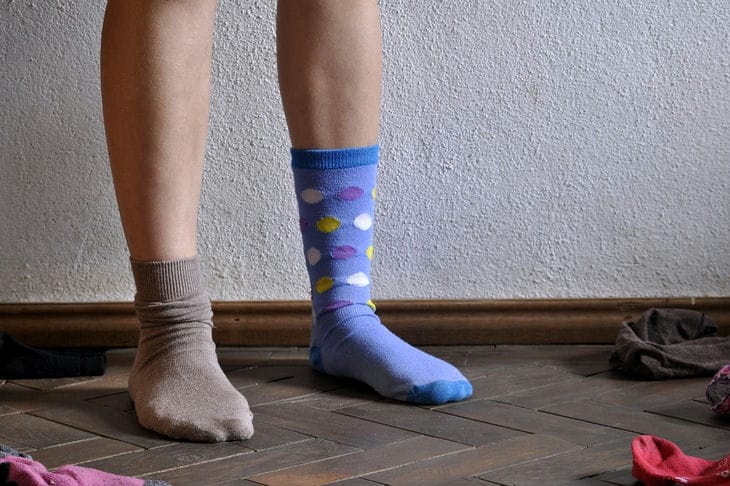 Füße in Socken