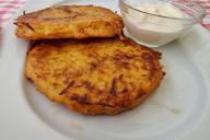 Potato pancakes with sour cream