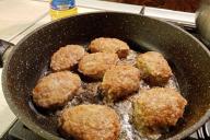 Cutlets in a frying pan