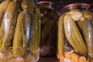 Jars of cucumbers