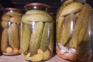 Jars of cucumbers